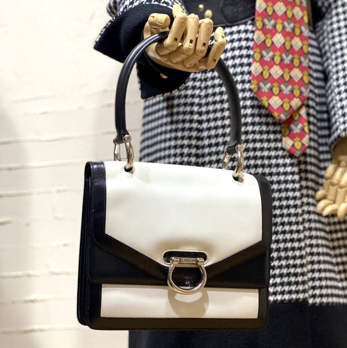 やや傷や汚れあり】激レア 希少 VINTAGE OLD CELINE バイカラー