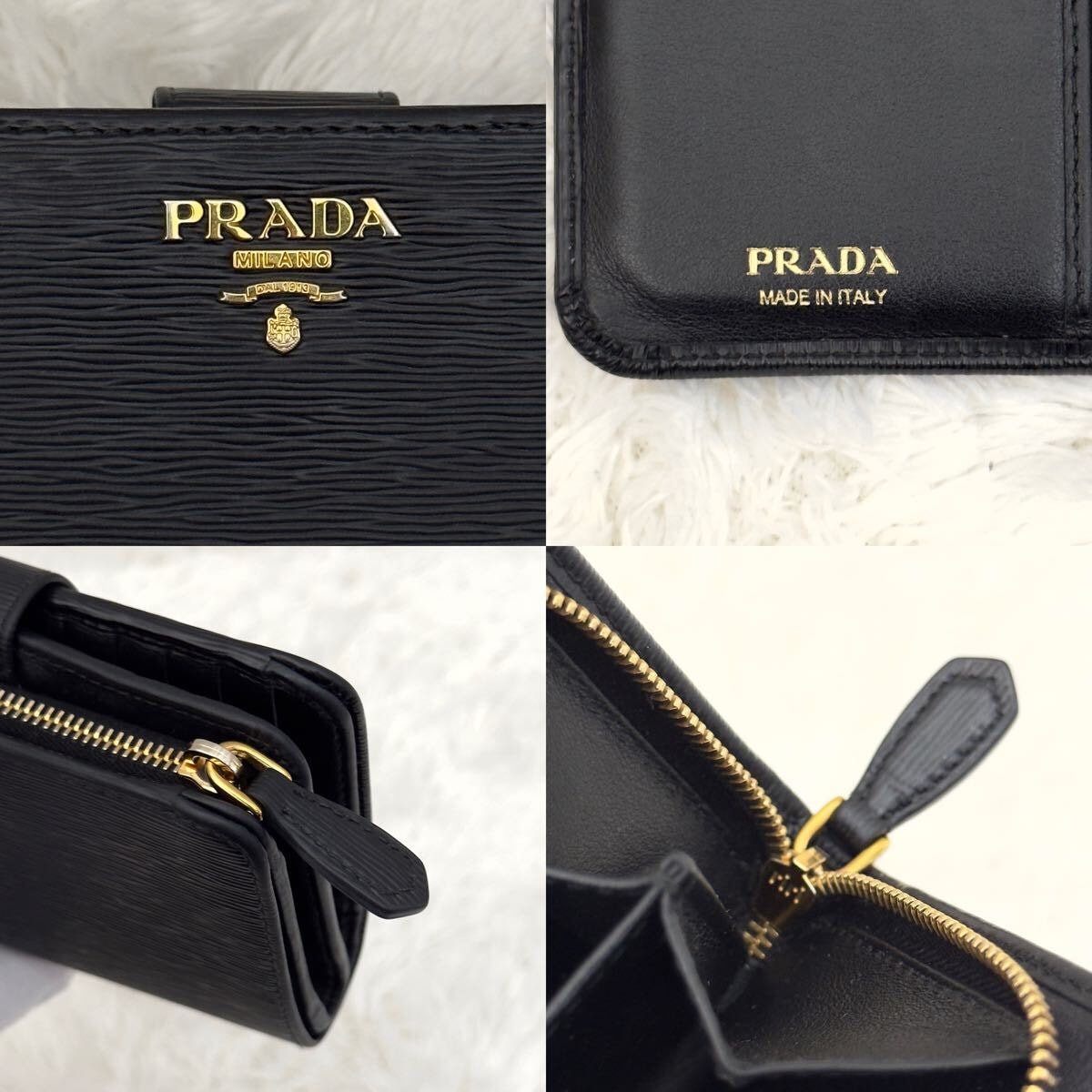 ☆美品☆PRADA プラダ ヴィッテロムーヴ 財布 ブラック レザー 