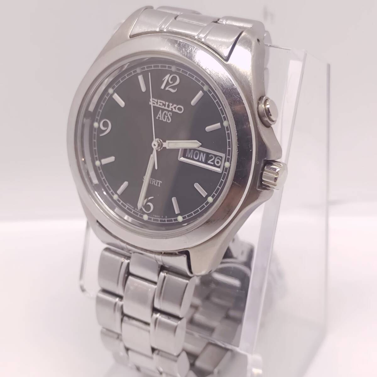 【稼働品】SEIKO AGS セイコー 自動巻発電クオーツ メンズ腕時計 希少 ヴィンテージ SPIRIT