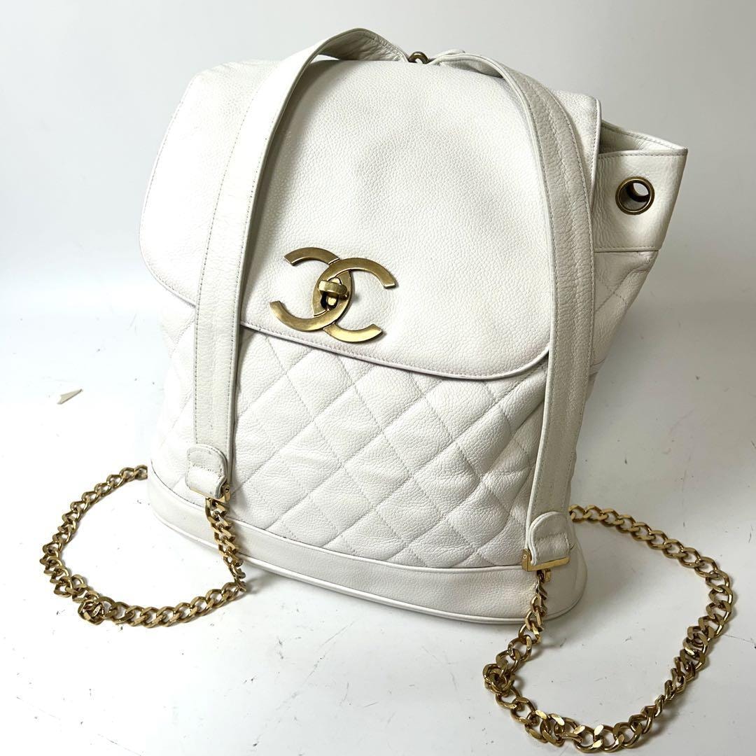 シャネル　マトラッセ キャビア スキン レザー リュックサック バックパック