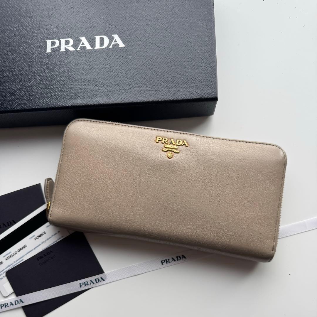 【美品】175 PRADA プラダ ラウンドファスナー 長財布