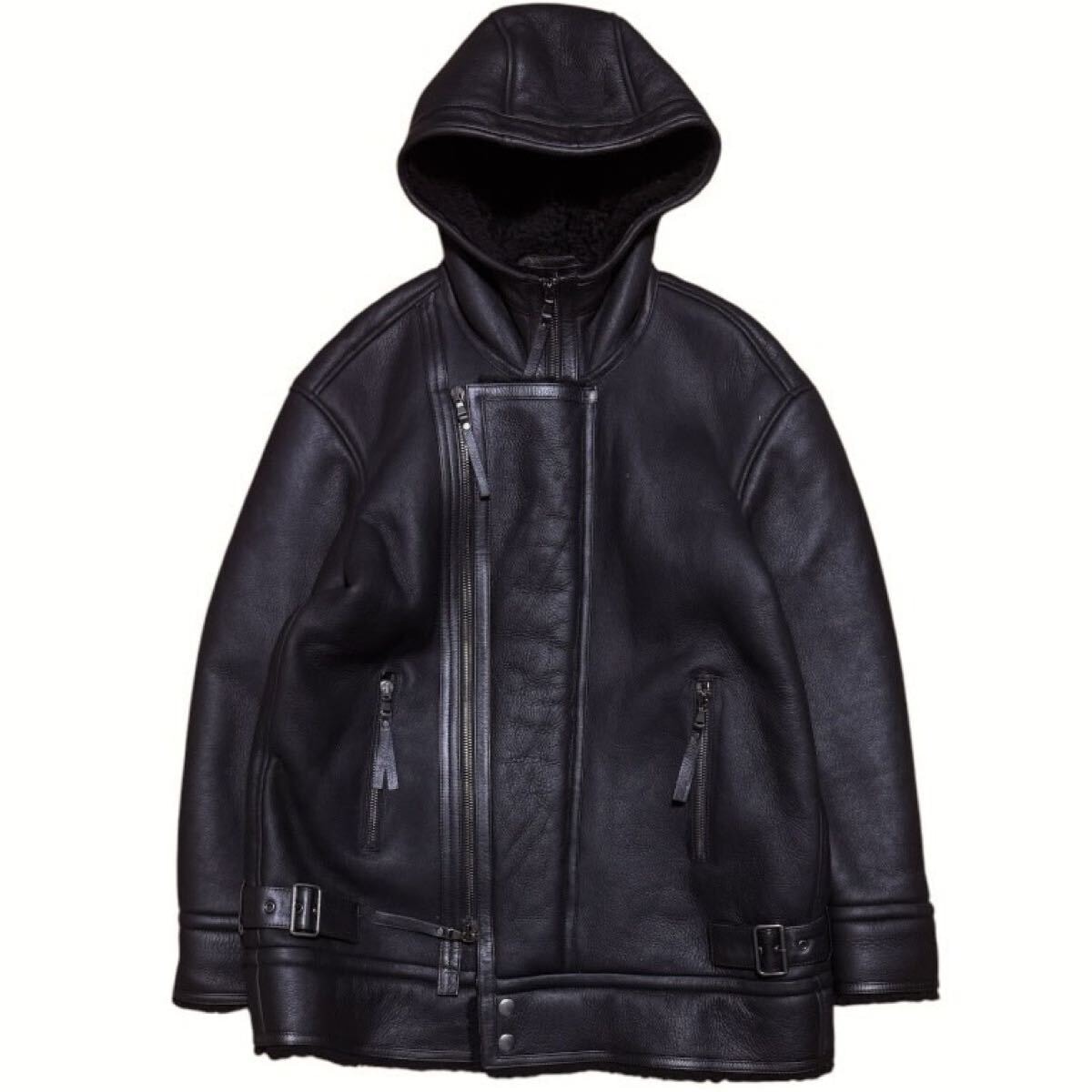 【美品】ディーゼル レザージャケットブラック B (目立った傷や汚れなし)】美品 ディーゼル ブラック ゴールド レザー
