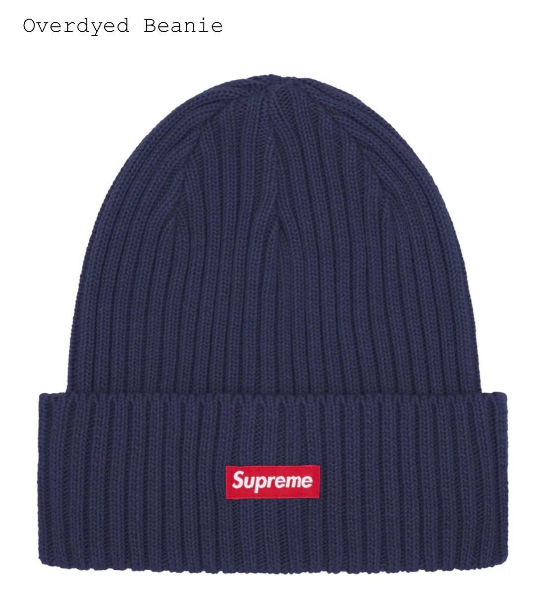 25ss Supreme Overdyed Beanie Light Navyオーバータイドビーニー ライトネイビー ニット帽 ボックスロゴ