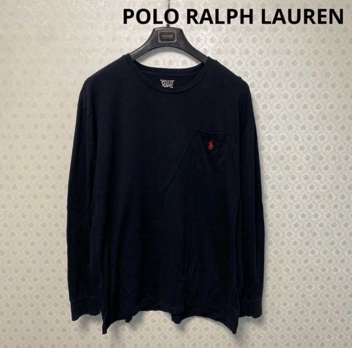 良品　ポロラルフローレン　メンズ　長袖Tシャツ　ロンT XL ブラック　 POLO RALPH LAUREN