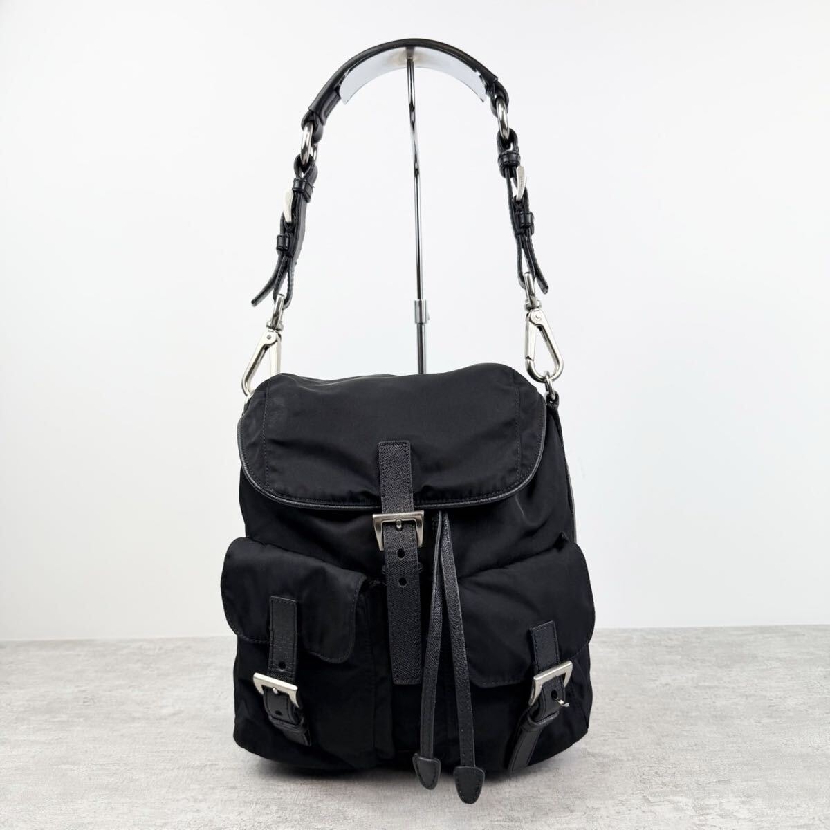 プラダ PRADA GLACE'CALF ショルダーバッグ バッグ レザー レディース ブラック系 1BD147 【中古】 PRADA - プラダ PRADA GLACE'CALF ショルダーバッグ バッグ レザー