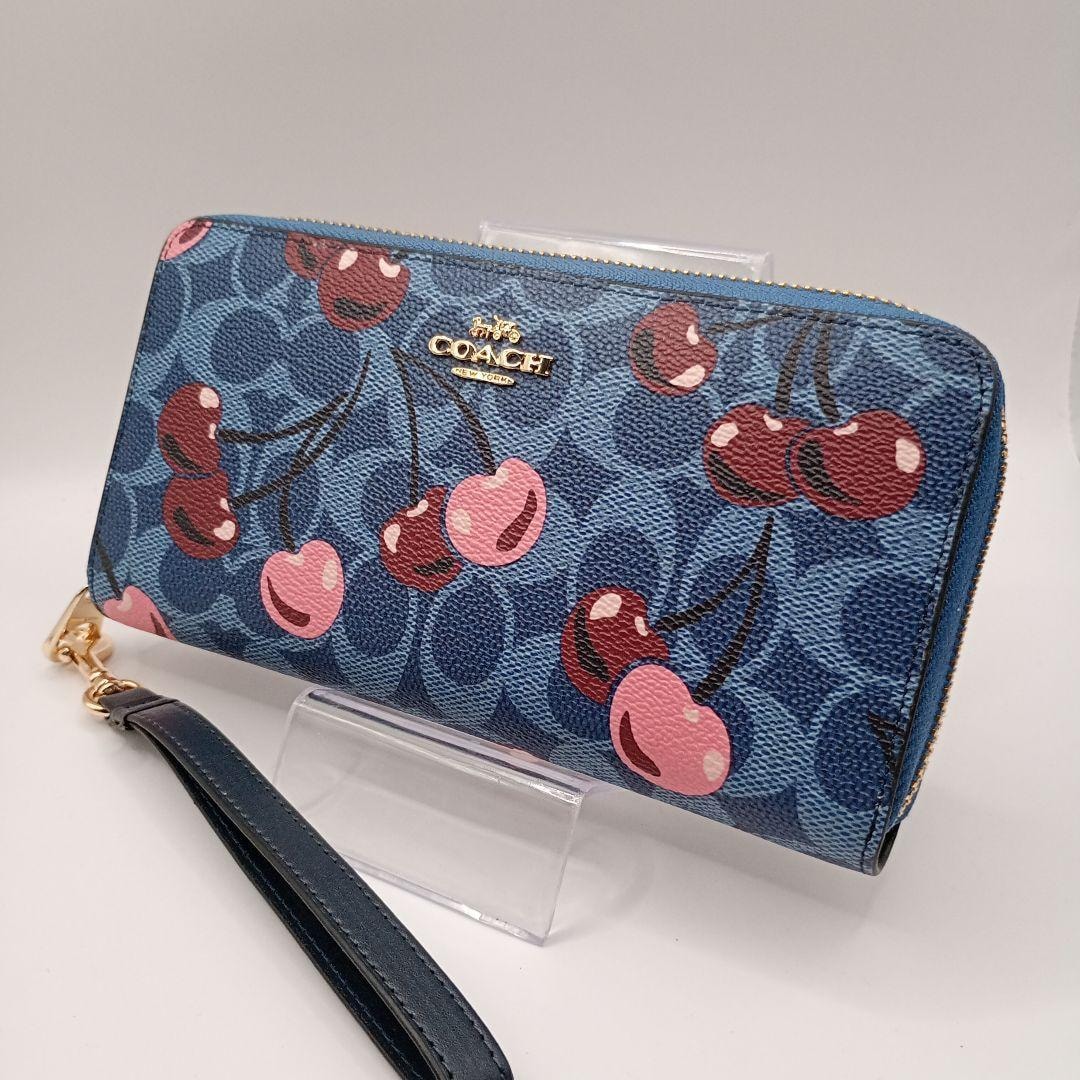 A (未使用に近い)】COACH コーチ 長財布 シグネチャー ウォレット 