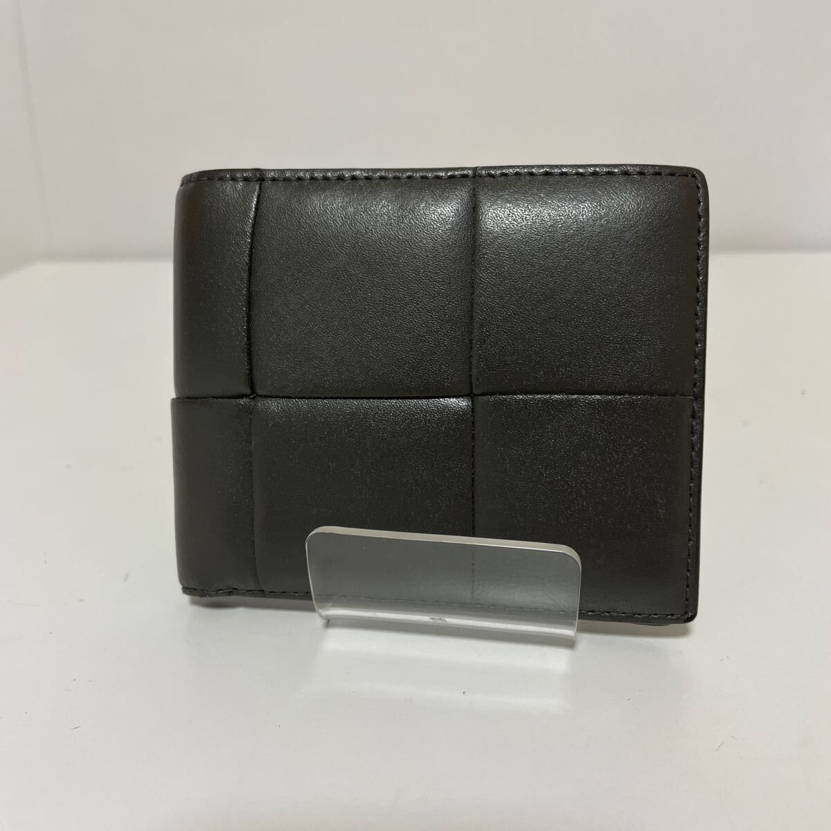 Bottega Veneta ボッテガヴェネタ カセット 二つ折り 財布 グレー 小銭入れなし 中古