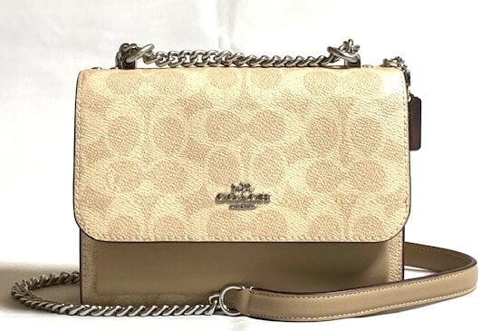 特価！ 可愛い♪ COACH コーチ シグネチャー キャンバス ミニ クレア クロスボディ 2WAY バッグ サンド/トープ CW206 新品本物