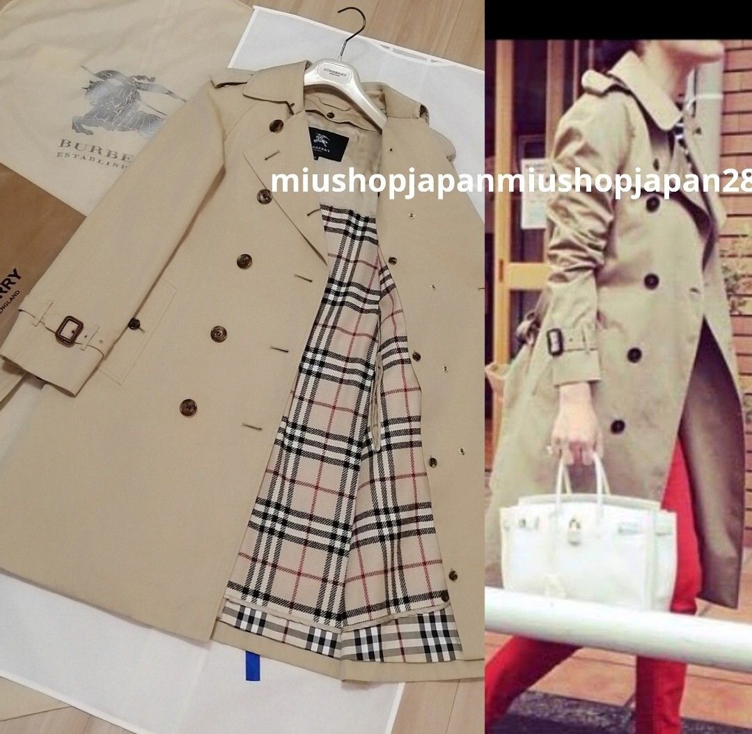 本物上質●バーバリーロンドン　 トレンチコート BURBERRY　LONDON　 ノバチェック M L　ベージュ　ライナー付き　ベルト