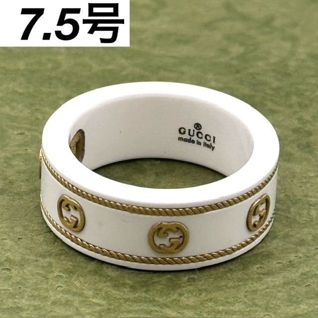 未使用に近い】GUCCI アイコン インターロッキングG 18K アイコン