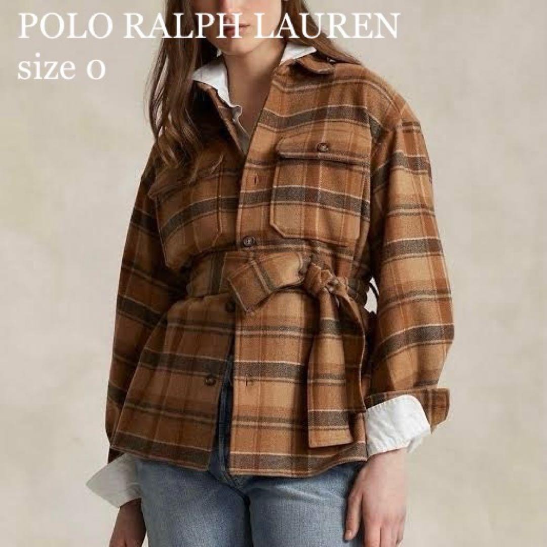 極美品 POLO RALPH LAUREN ポロラルフローレン フランネルシャツ ウール チェック ベルテッド