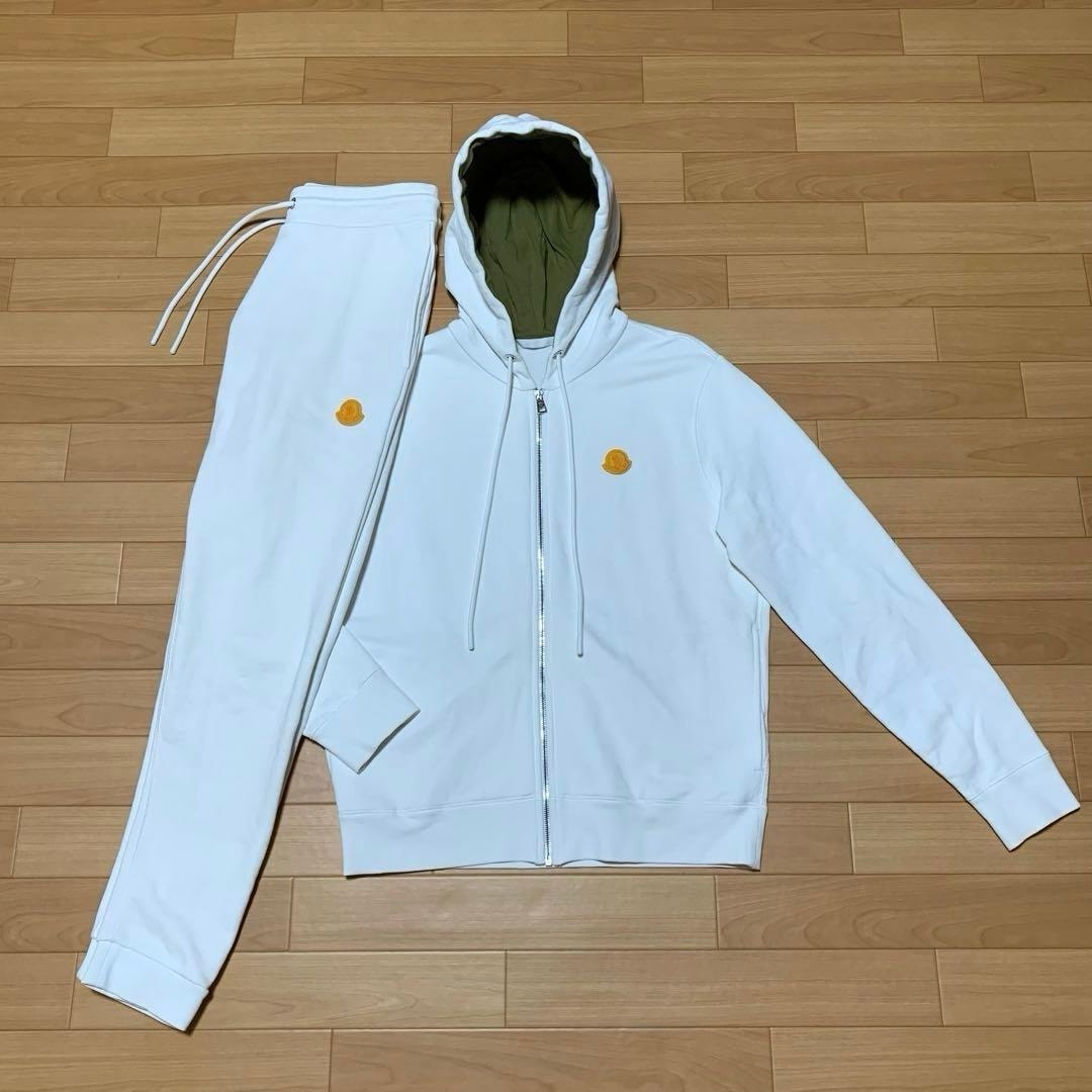 最新★ モンクレール　パーカー　パンツ　セットアップ　ホワイト　5P37