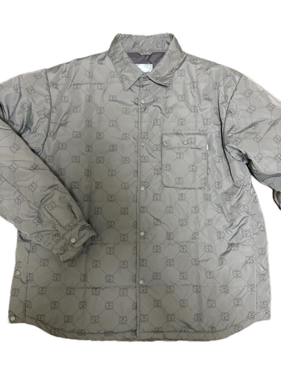 やや傷や汚れあり】90〜00's STUSSYモノグラム パフジャケット 灰 XL