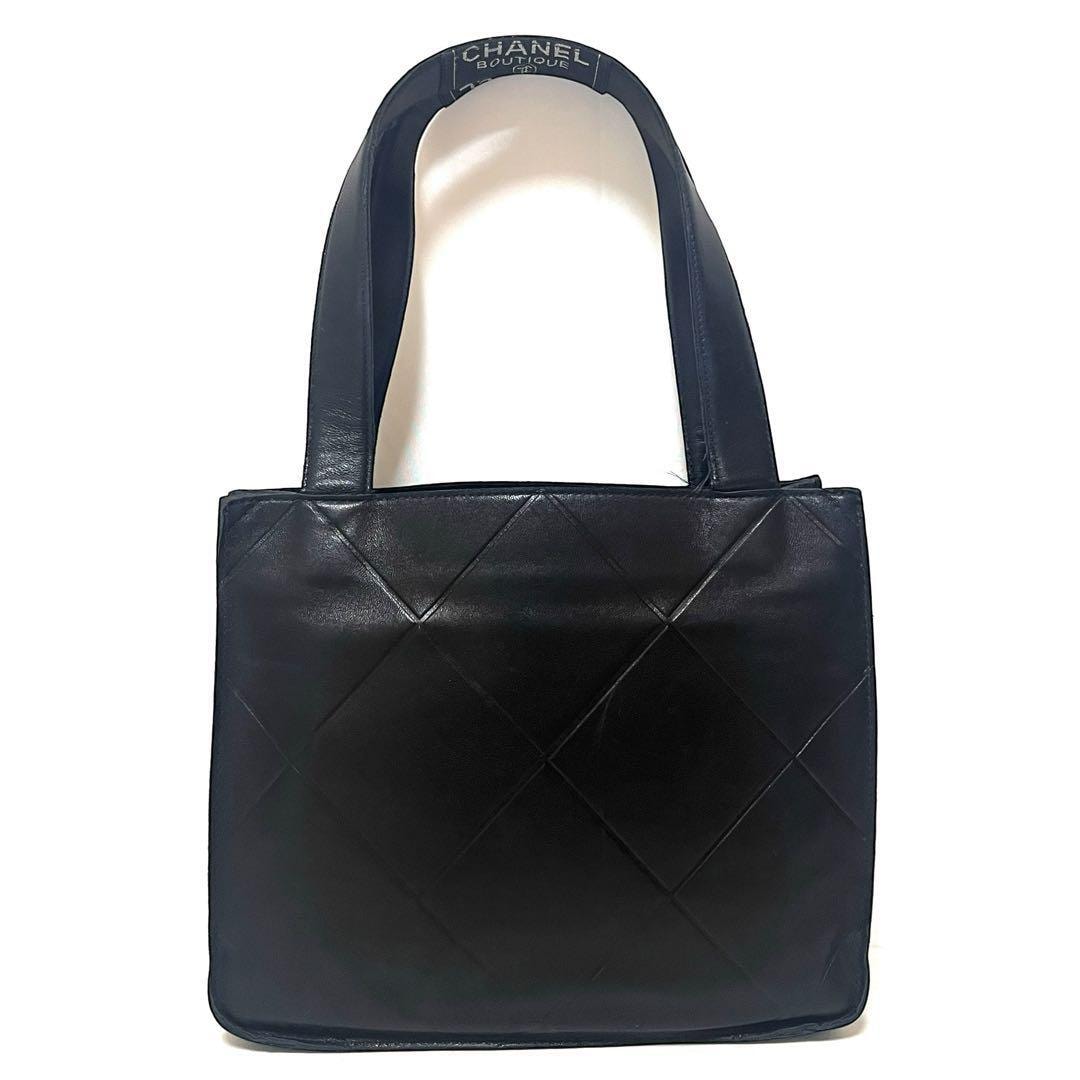 シャネル マトラッセ ミニトートバッグ キルティング レザー ブラック 5番台 傷や汚れあり】CHANEL シャネル マトラッセ ミニトートバッグ