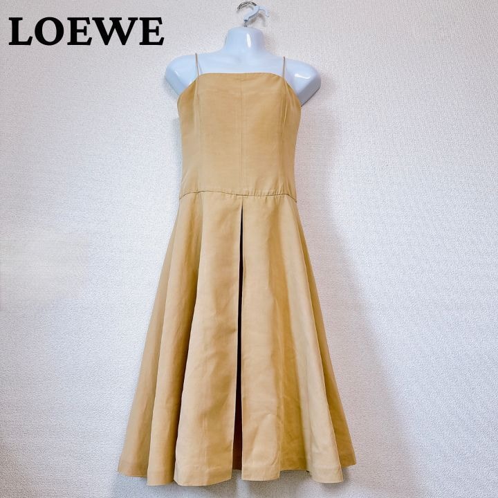LOEWE ロエベ コットン×麻 キャミソール ワンピース 表記サイズ 38