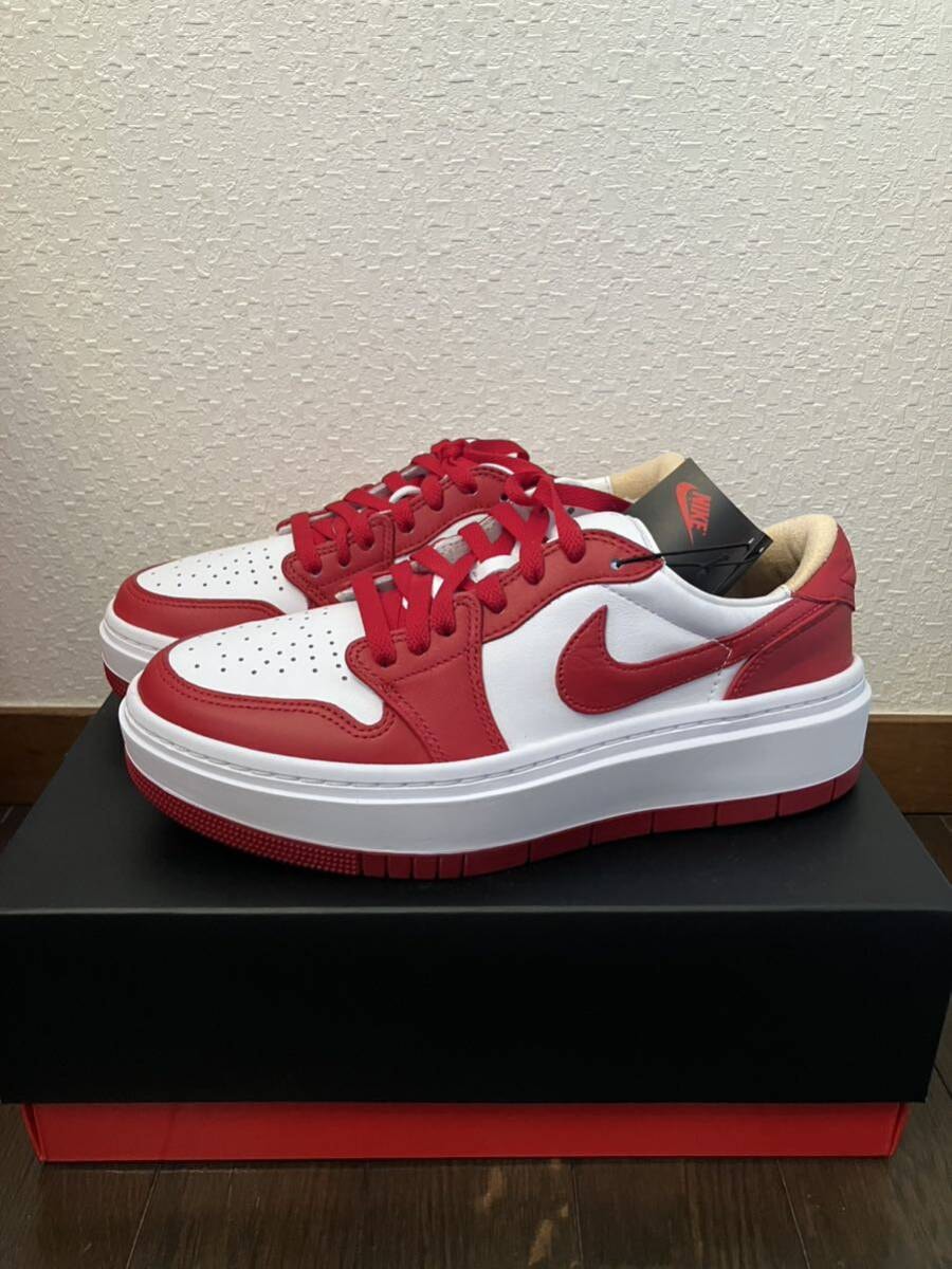 NIKE ナイキ　エアジョーダン1 エレベート　ウィメンズ25.5cm ホワイト　ファイアーレッド　AIRJORDAN1 LOW 厚底