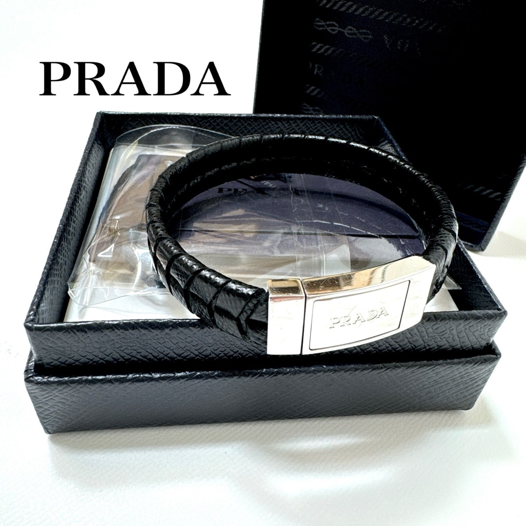PRADA プラダ サフィアーノレザー ブレスレット メンズ レディース