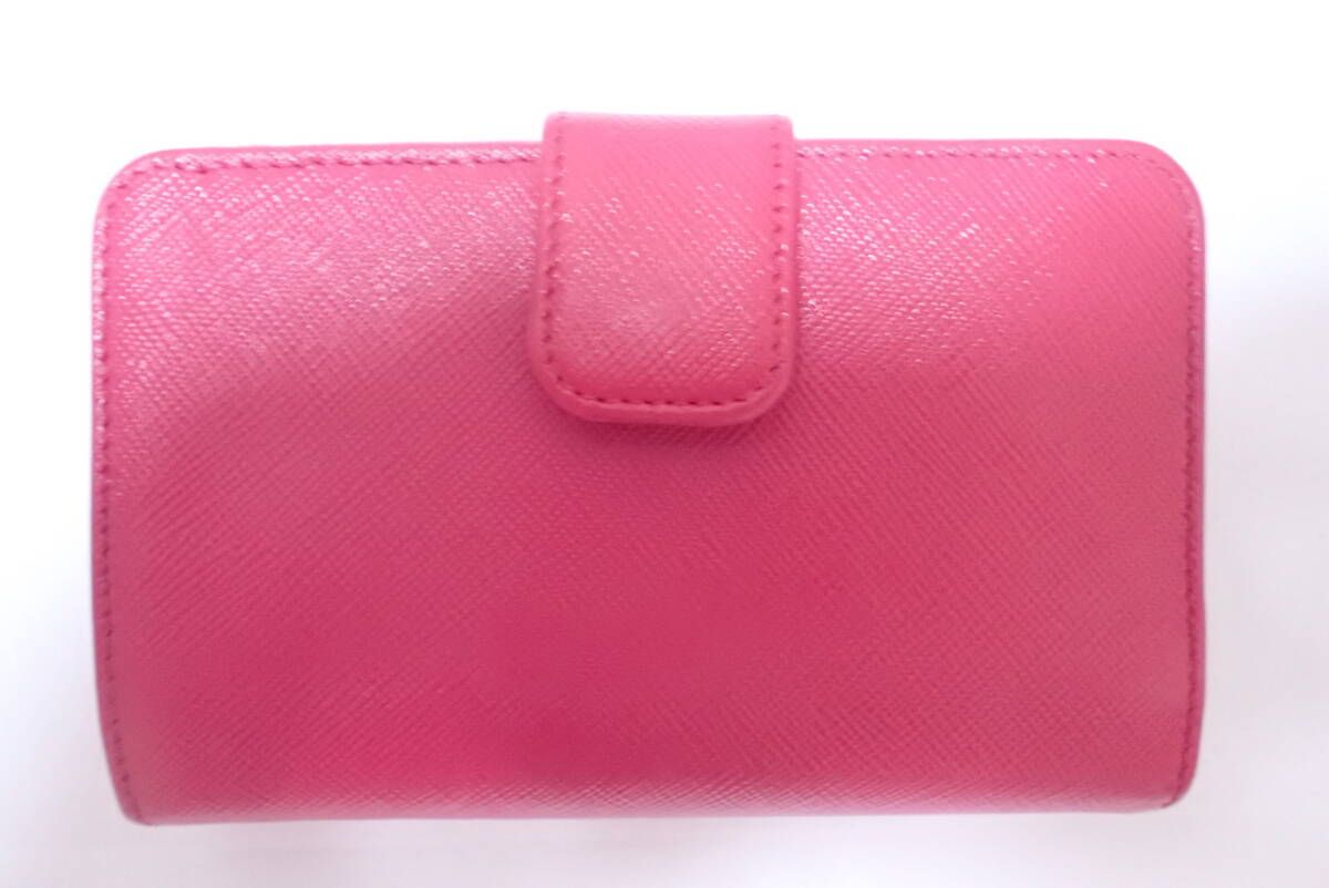 プラダ サフィアーノ 財布　レッド