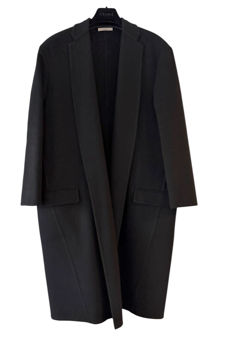 極美品 新品同様 CELINE （セリーヌ）エッグクロンビーコート サイズ38 ブラック 黒 チェスターコート カシミア コート
