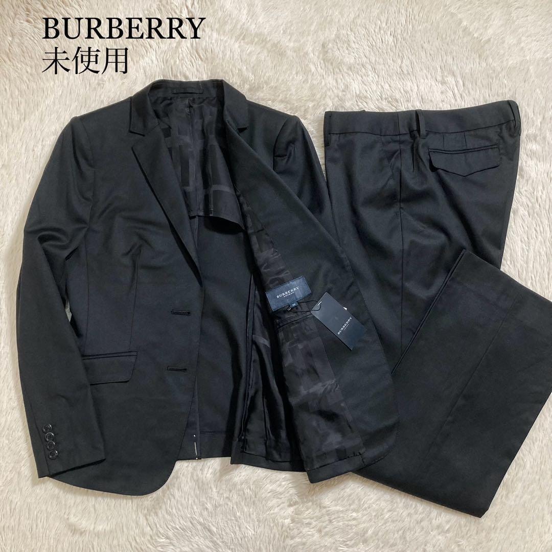未使用タグ付 BURBERRY バーバリー スーツ セットアップ ウール ノバチェック ブラック