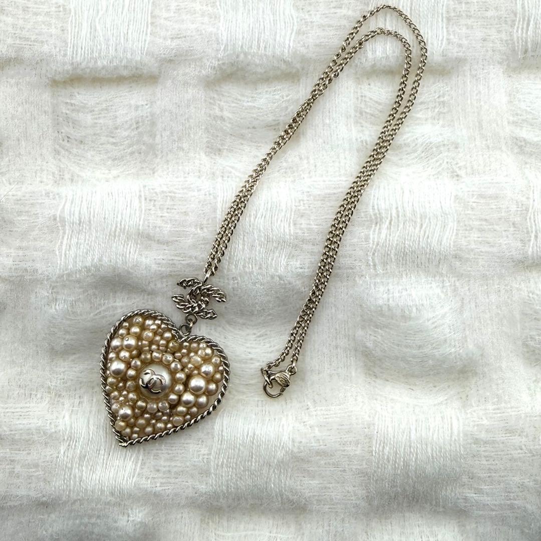 CHANEL シャネル 06A イミテーションパール ハート ネックレス