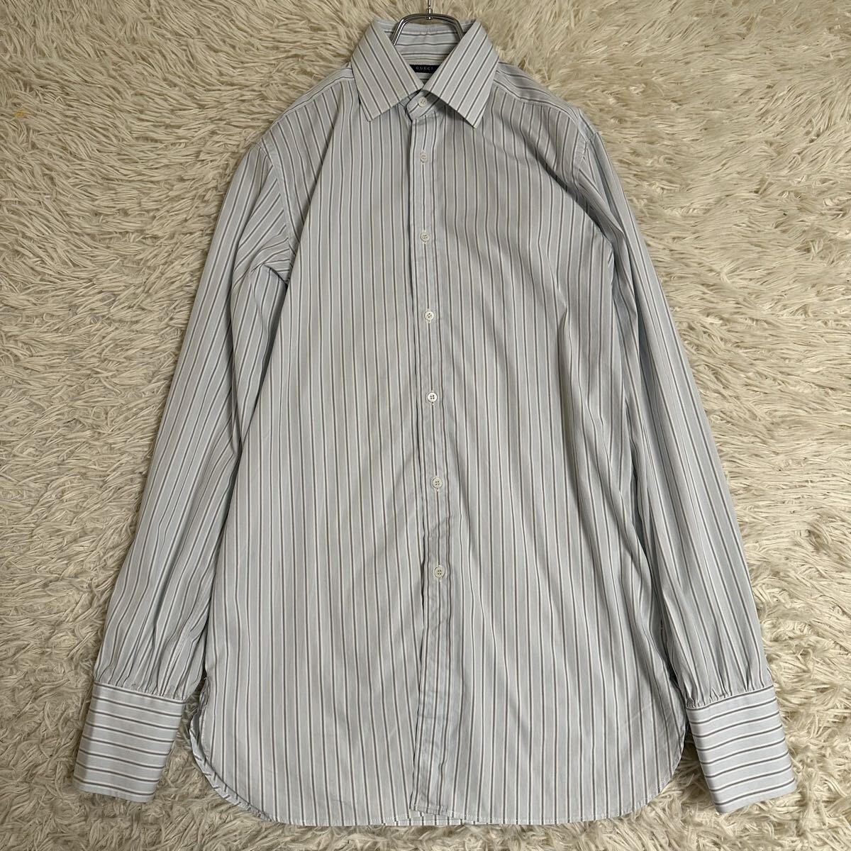 グッチ GG ウールフランネル パデッド オーバーシャツ 