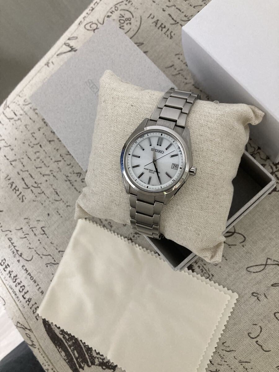 超美品！ 状態良好！ セイコー SEIKO ブライツ チタン 電波ソーラー シルバー メンズ gs sagz079