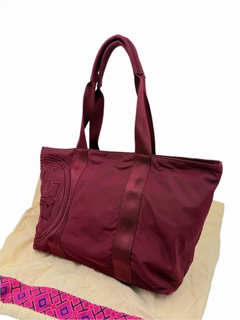 トリーバーチ ナイロン トートバッグ ビジネスバッグ ボルドー A4 PC hand bag tote bag briefcase