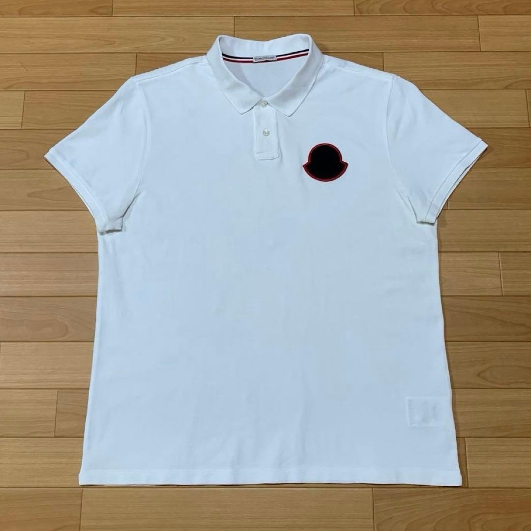 新品MONCLER ホワイト ポロシャツ XXL 【公式通販】