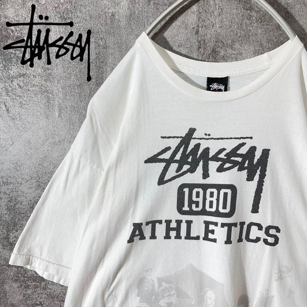 [大人気]　ステューシー　Tシャツ　プリント◎　ストックロゴ　フォト　存在感◎