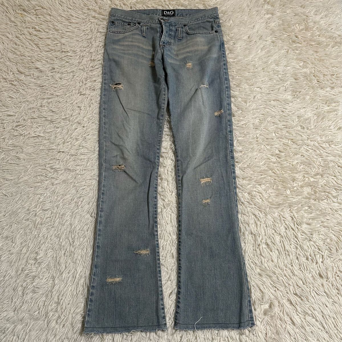 【DOLCE&GABBNA】ドルガバ フレアデニム ダメージ加工 W32