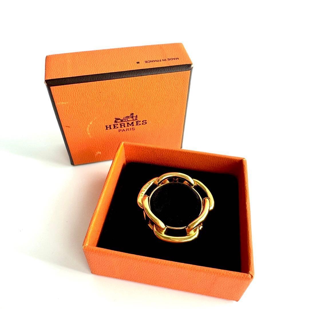 エルメス スカーフリングルガテ シェーヌダンクル ゴールド