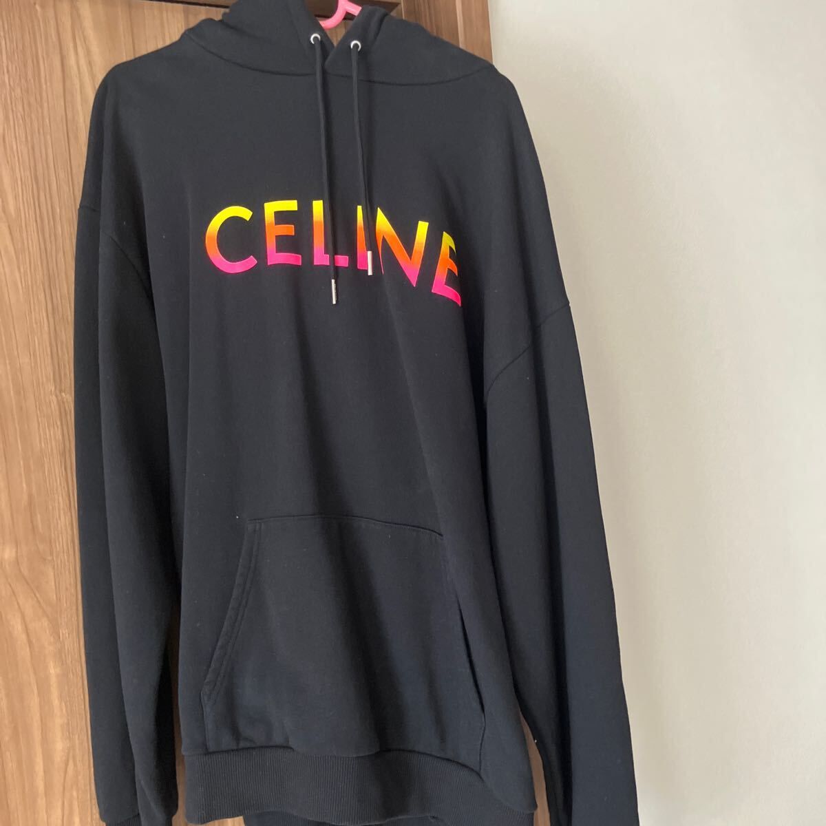 CELINE グラデーションロゴパーカー　XL セリーヌ ブラック