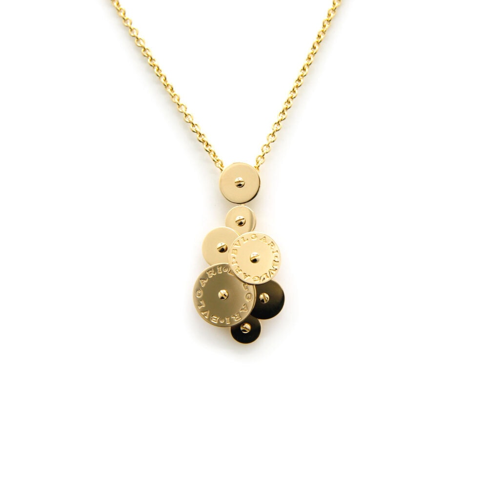 中古 新品仕上げ済 BVLGARI ブルガリ K18YG チクラディ ネックレス 7ディスク 15.9g イエローゴールド ペンダント ジュエリー 750 金