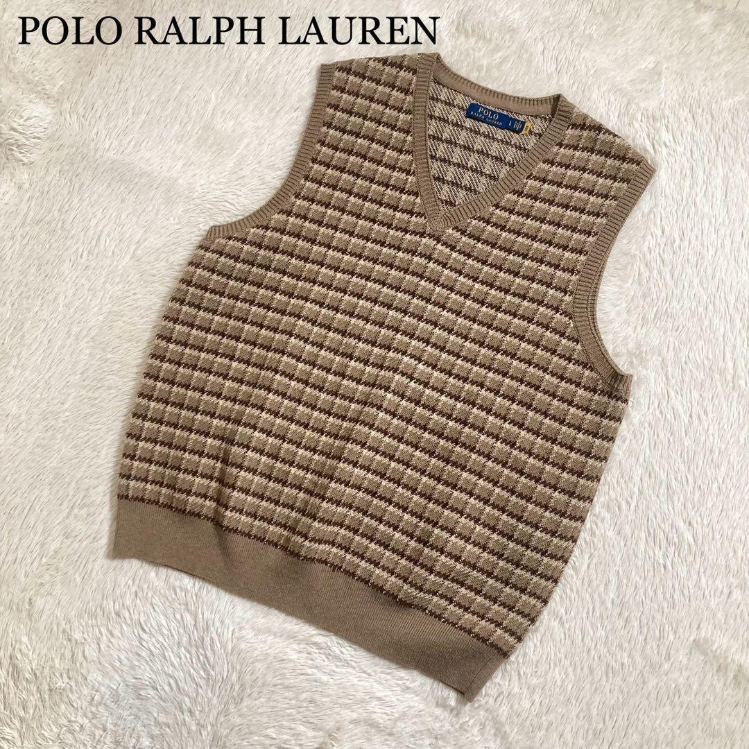 極美品 POLO RALPH LAUREN ポロラルフローレン ニットベスト Vネック セーター カシミヤ コットン