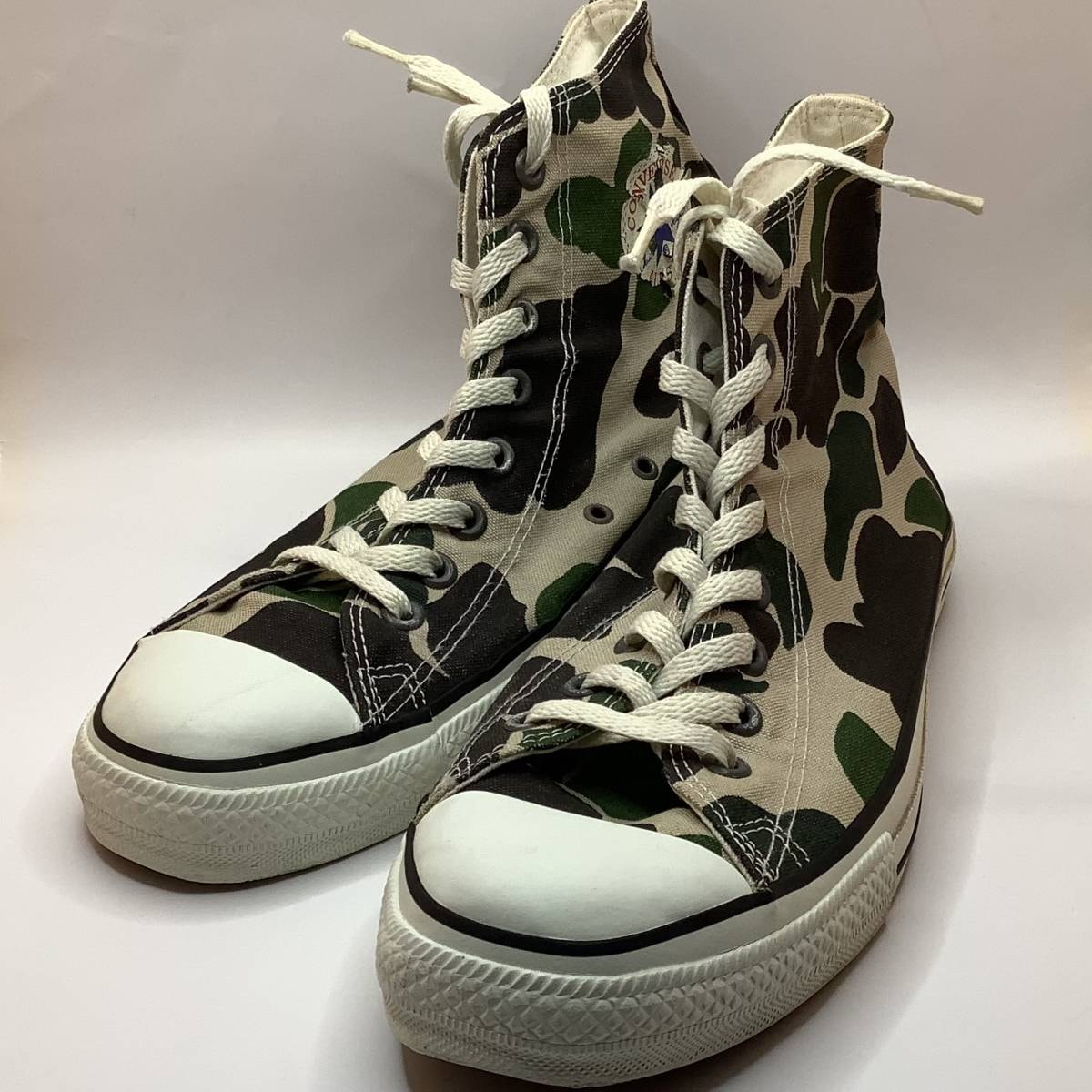希少 アメリカ製 USA製 オリジナル コンバース オールスター チャックテイラー 迷彩 カモフラ 83HI 箱付 US9 1/2 28㎝ ゴールデンサイズ
