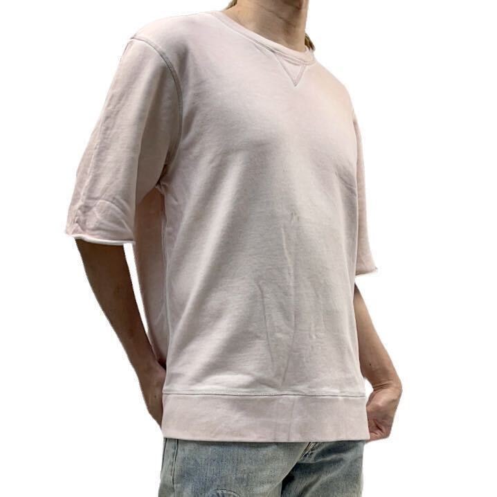中古 LEVI'S MADE & CRAFTED リーバイス メイド&クラフテッド ビンテージ ウォッシュ ピンク カットオフ 半袖スウェット トレーナー 2(M)