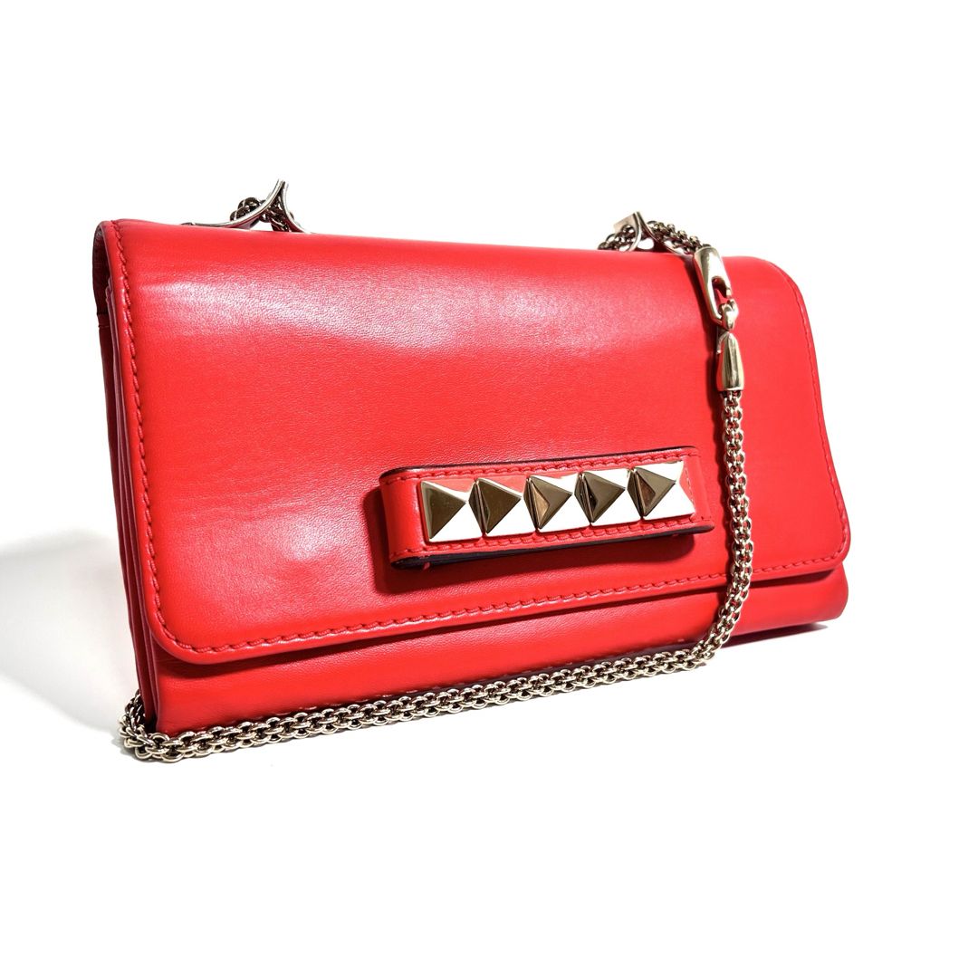 美品 ヴァレンティノ Va Va Voom ロックスタッズ チェーンショルダーバッグ