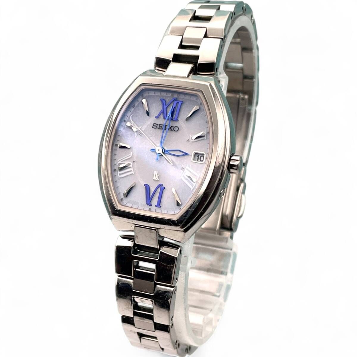 美品 ■ 稼働 SEIKO セイコー 1B22-0BY0 lk ルキア ソーラー レディース 腕時計 クォーツ 上品 シルバー ホワイト文字盤 4282-52-78