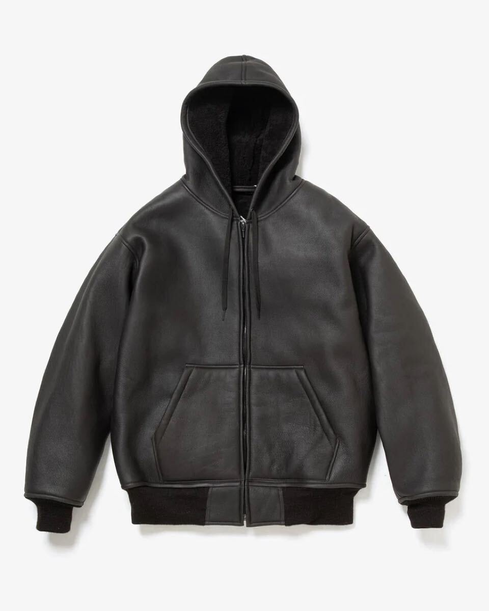 【新品未使用 タグ付き】COMOLI シープスキンジップパーカ（ムートン） BROWN Size2 日本製/コモリ レザー フーディー/本革/ジャケット