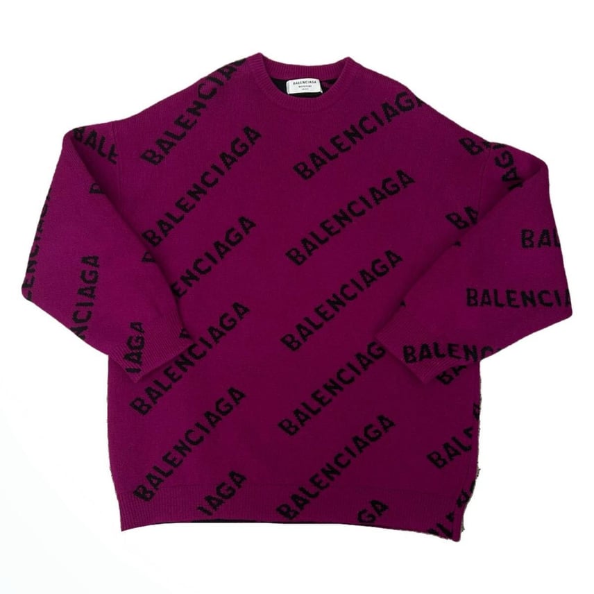 B (目立った傷や汚れなし)】BALENCIGA バレンシアガ ニット ロゴ M B (目立った傷や汚れなし)】BALENCIGA バレンシアガ ニット ロゴ M