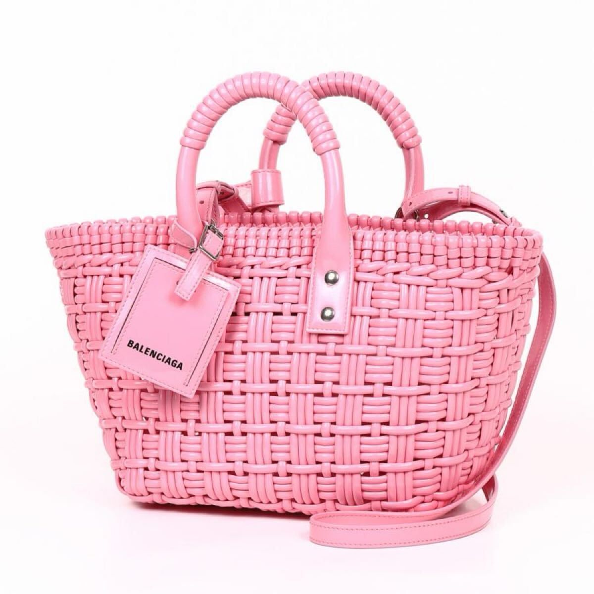 BALENCIAGA BISTRO XS ショルダーバッグ ピンク ハンドバッグ かごバッグ