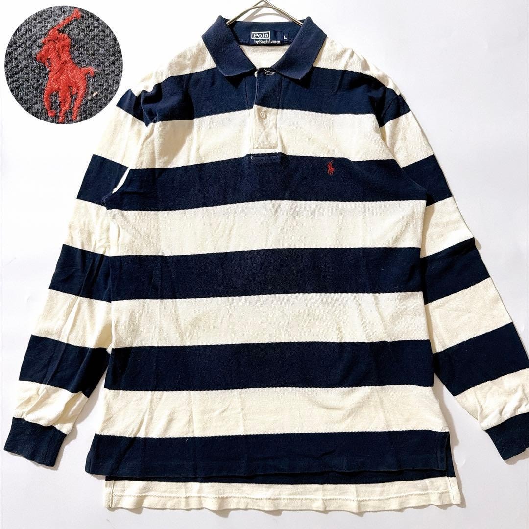 B (目立った傷や汚れなし)】90s POLO by Ralph Lauren 太ボーダー