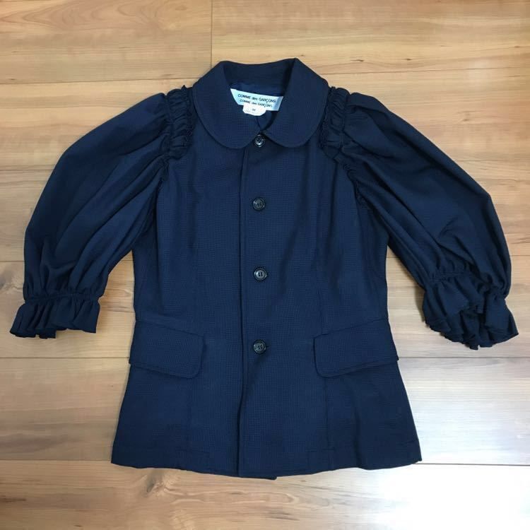 超美品 COMME des GARCONS COMME des GARCONS パフスリーブジャケット M ネイビー コムデギャルソンコムデギャルソン