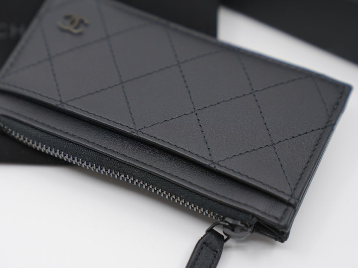 シャネル CHANEL マトラッセ ブラック レザー メンズ カードケース 財布