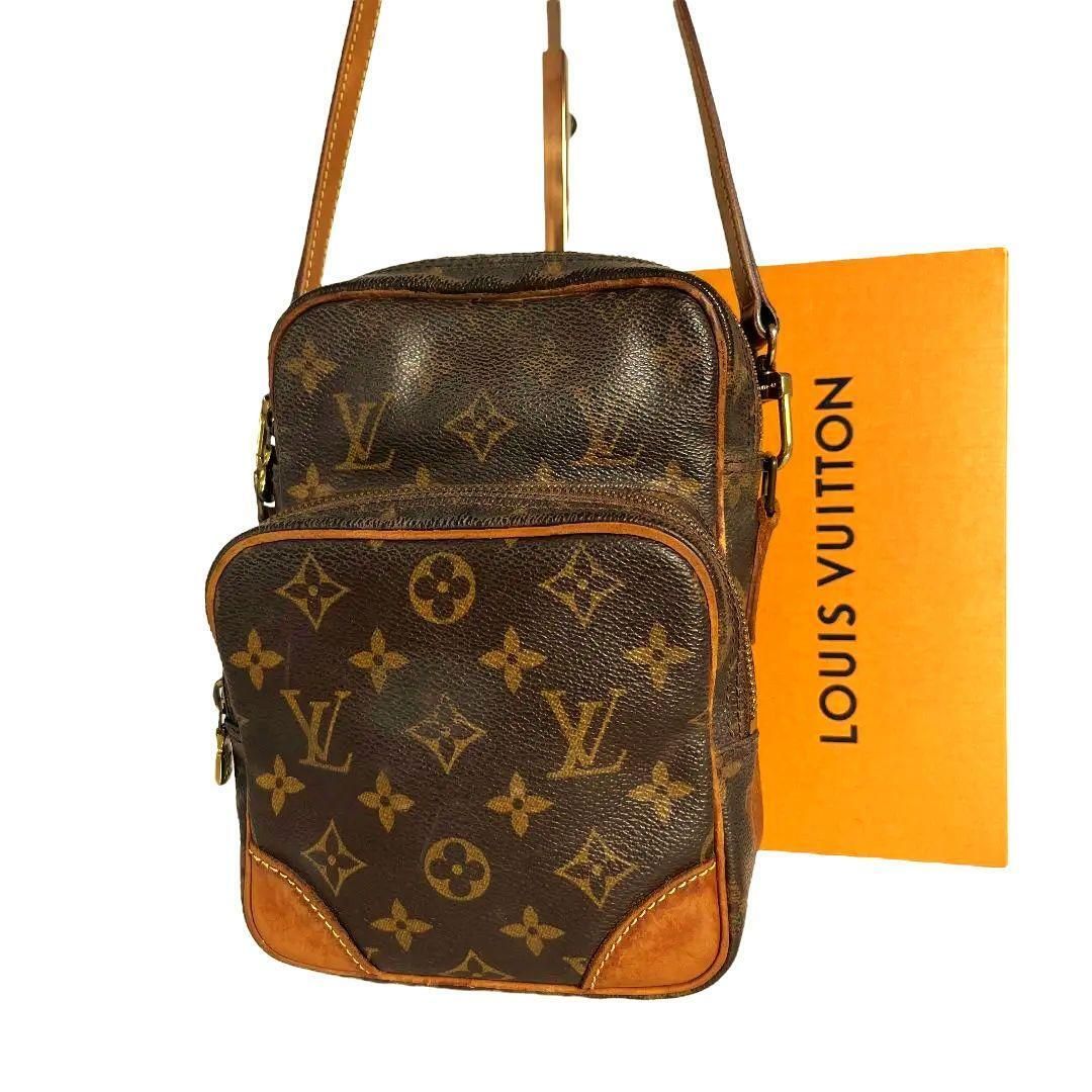 【鑑定済】ルイヴィトン　LOUIS VUITTON　モノグラム　アマゾン　ショルダーバッグ　ブラウン　茶　クロスボディ