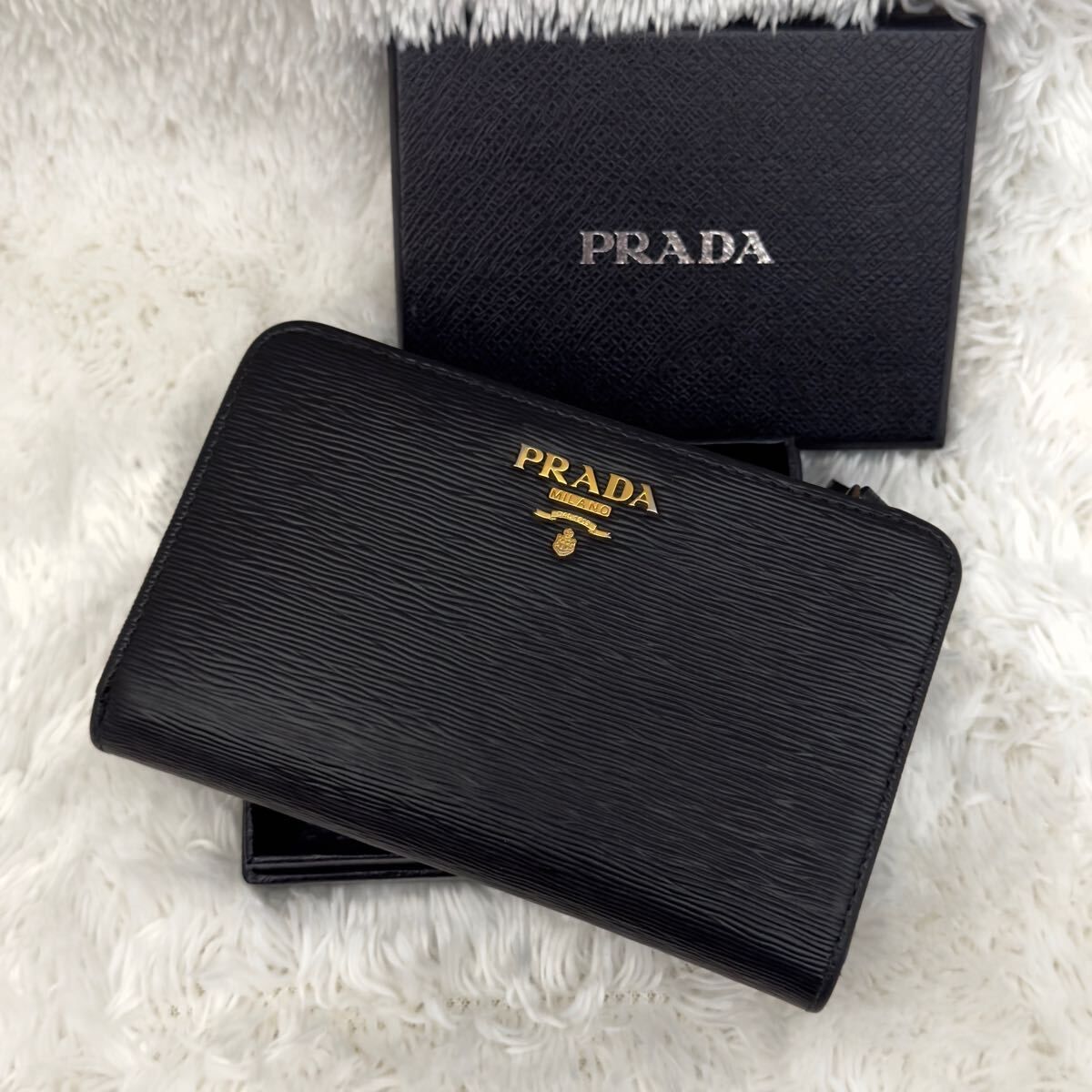 ☆美品☆PRADA プラダ ヴィッテロムーヴ 財布 ブラック レザー 